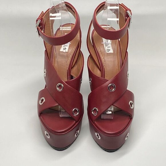 Alaia Eyelets Leather Platform Sandals size 37.5 - Picture 4 of 16